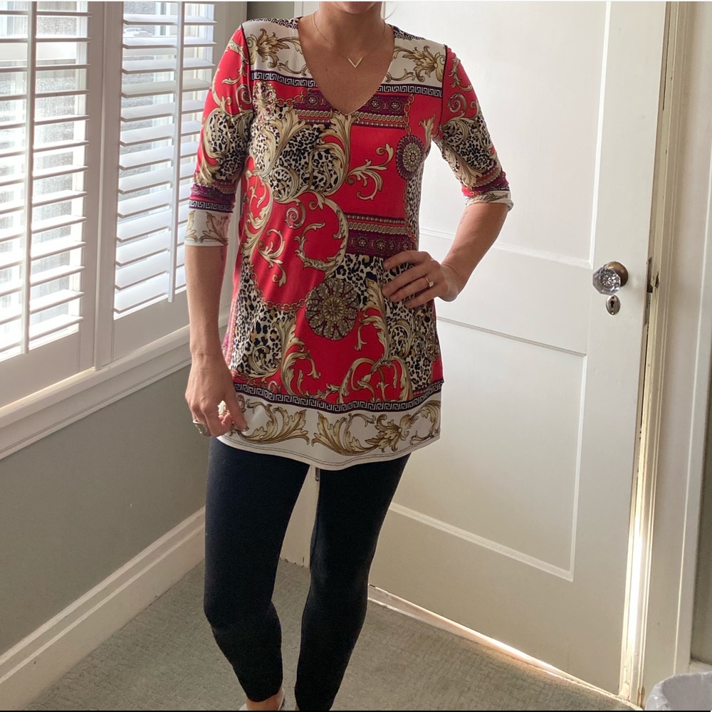 Colorful 3/4 sleeve top by Joseph Ribkoff